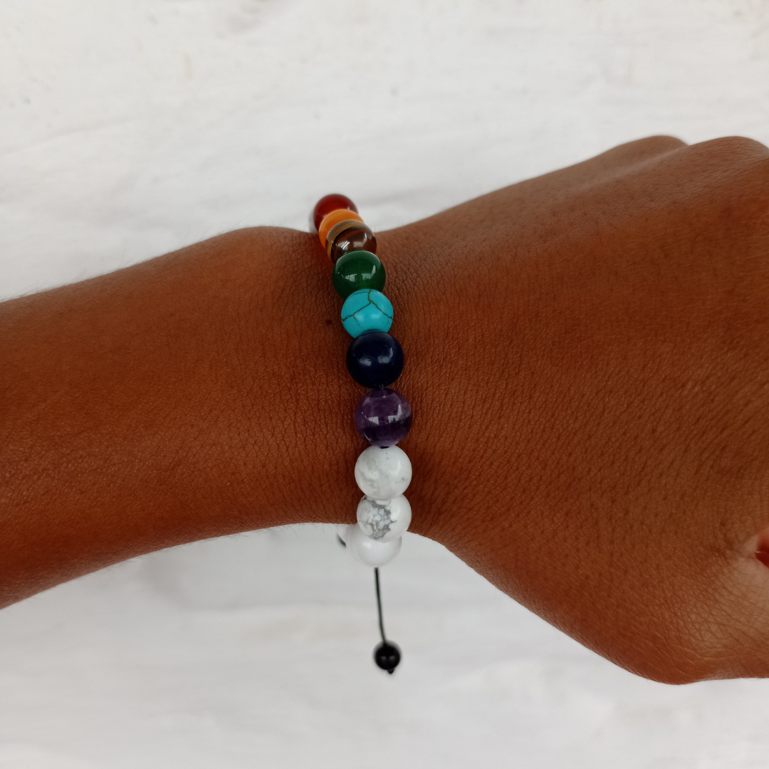 Pulsera 7 Chakras con Blanco